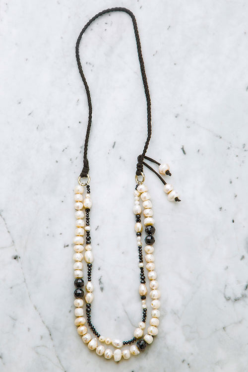 Freshwater Baroque Pearl Necklace | Double Strand Necklace | Stephanos